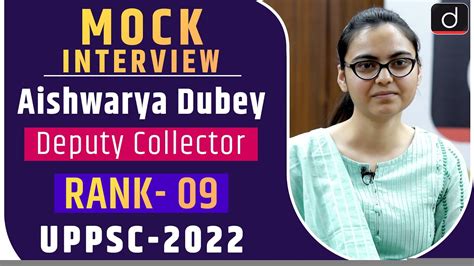 Uppsc Topper Aishwarya Dubey Deputy Collector Rank Mock