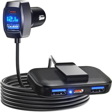 31W Max 5 Chargeurs De Voiture Multiports Adaptateur Chargeur Voiture