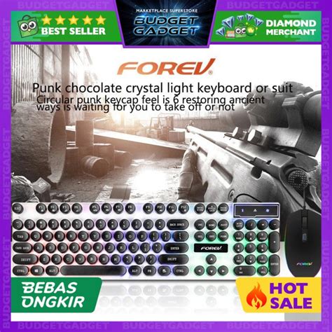 Jual Cantik Forev Gaming Keyboard Led Rgb Arabic Letter With Mouse Fv