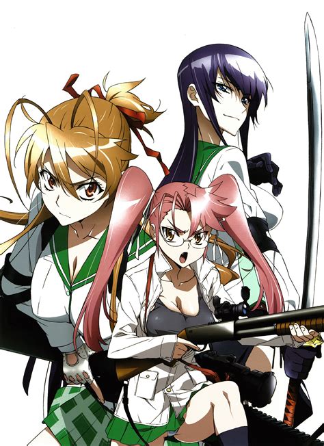 Busujima Saeko Takagi Saya And Miyamoto Rei Highschool Of The Dead