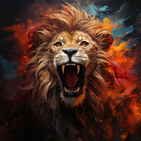 Premium AI Image | An energetic and majestic lion art generative ai