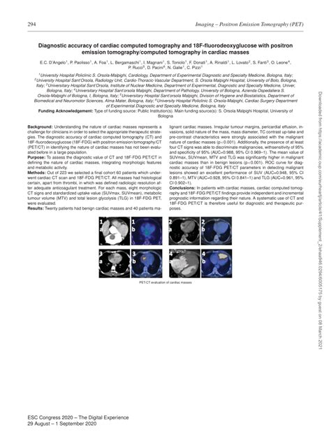 PDF Diagnostic Accuracy Of Cardiac Computed Tomography And 18F