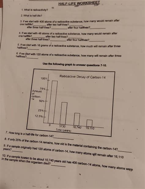 Half Life Time Of Nucleus Worksheets