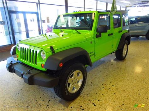 2012 Gecko Green Jeep Wrangler Unlimited Sport S 4x4 67147483 Photo 2