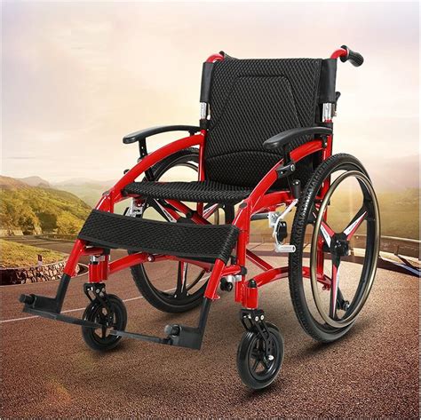 Wheelchairs Folding Lightweight Aluminum Alloy Self Propelled Wheelchair For Handicapped Old Man