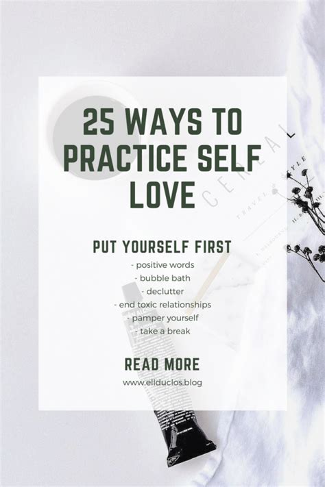 25 Ways To Practice Self Love Ellduclos