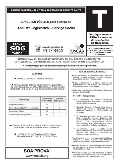 PDF Analista Legislativo Serviço Social qconcursos Leia o