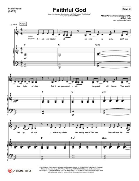 Faithful God Sheet Music PDF (I Am They) - PraiseCharts