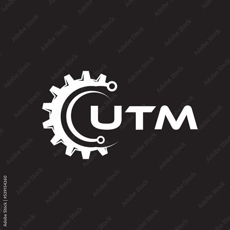 Utm Letter Technology Logo Design On Black Background Utm Creative