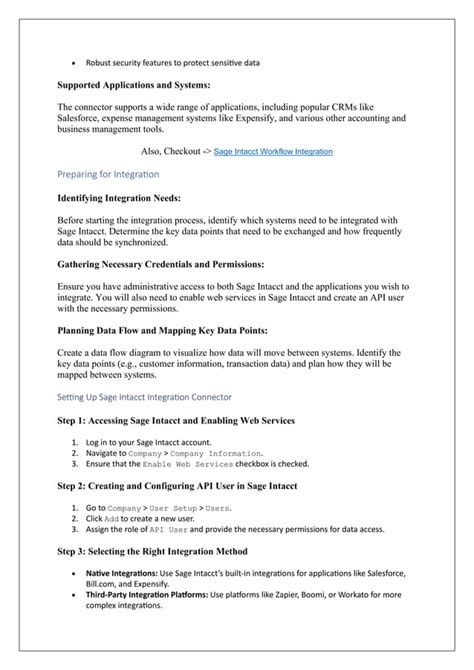 Sage Intacct Integration Connectora Comprehensive Guide Pdf