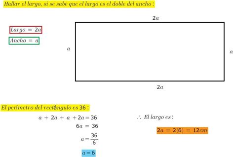 Determine El Largo De Un Rectangulo Cuyo Perimetro Es Cm Si Se Sabe