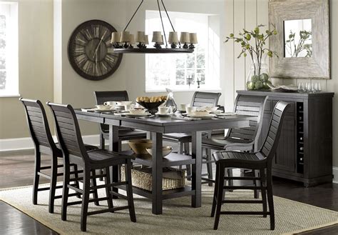 Willow Distressed Black Rectangular Counter Height Dining Room Set from Progressive Furniture ...