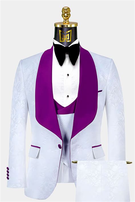 White and Purple Tuxedo Suit | Gentleman's Guru