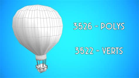 3D Model HOT AIR BALLOON CARTOON STYLIZED 06 VR AR Low Poly CGTrader