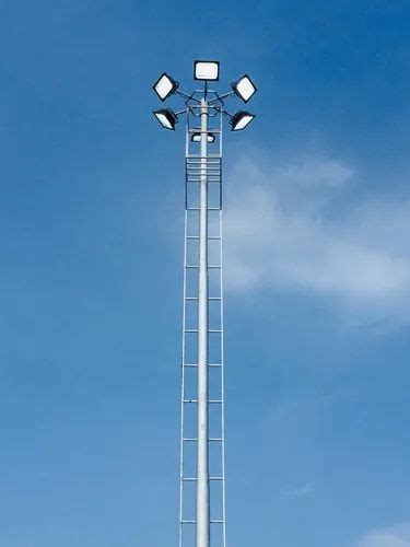 Watt Mild Steel Meter Ms High Mast Lighting Pole With Ladder