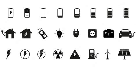 Premium Vector Electricity Icon Vector Set Flat Style Icons Power