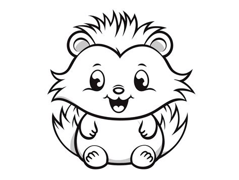 Smiling Hedgehog Coloring Page - Coloring Page