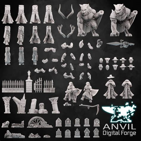 Digital Gothic Vampire Hunters Bundle Wargaming Miniature Stls For