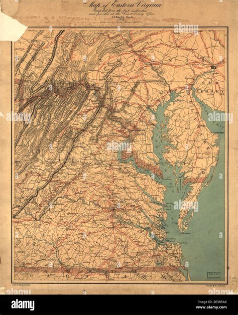 Map of eastern Virginia Stock Photo - Alamy