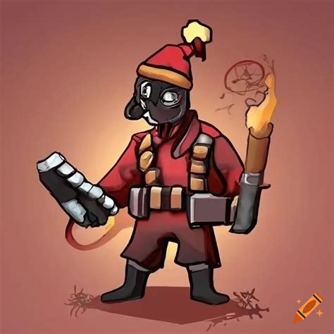 Pyro From Team Fortress 2 Celebrating Christmas On Craiyon