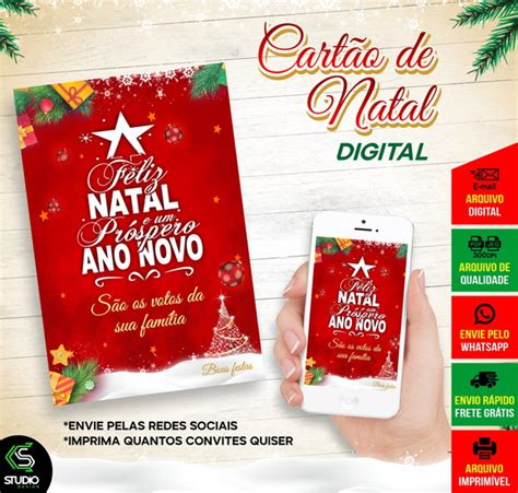 Cart O De Natal Digital No Elo Csstudiodesigne Af