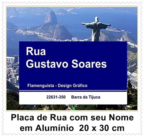 Placa de Rua em Alumínio Personalizada Seu Nome 20x30cm