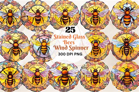 Stained Glass Bees Wind Spinner Graphic By Regulrcrative Creative Fabrica