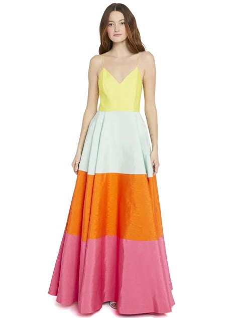 Lavelle Color Block Maxi Gown In Multi Maxi Gowns Colorblock Dress