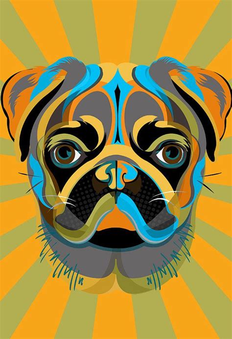 Pug Art Dog Poster Etsy Pop Art Animals Pug Art Dog Pop Art