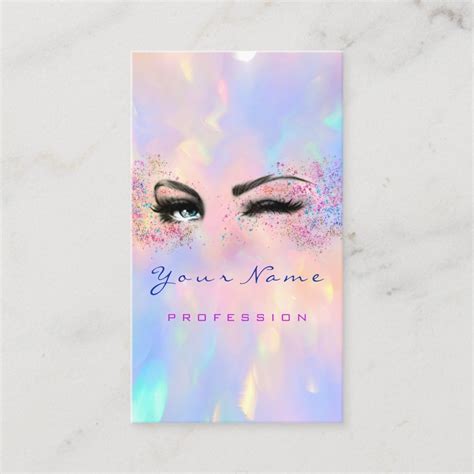 Makeup Artist Professional Eyelash Holograph QR Business Card Zazzle