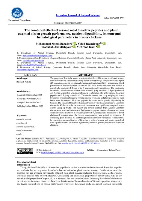 PDF The Combined Effects Of Sesame Meal Bioactive Peptides And Plant