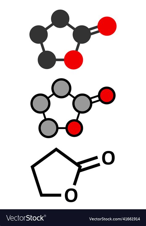 Gamma-butyrolactone gbl solvent molecule used Vector Image