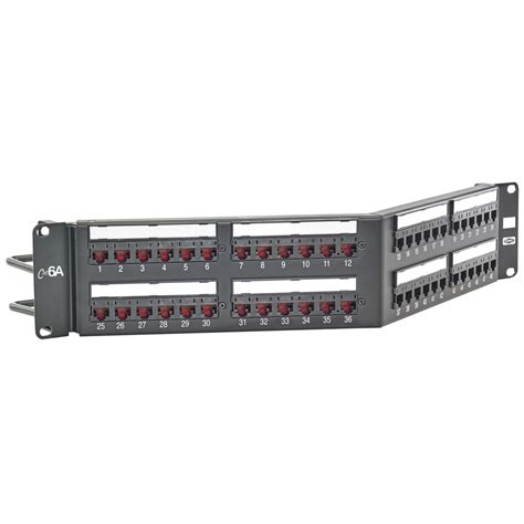 Patch Panel Cat6a 48 Port Universalwiring Angled Hp6a48a Hubbell Premise Wiring