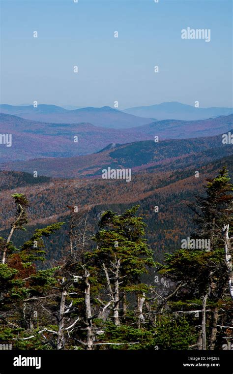 New Hampshire Autumn Autumn Franconia Notch Mountains Foliage