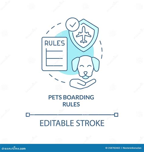 Pets Boarding Rules Turquoise Concept Icon Stock Vector - Illustration
