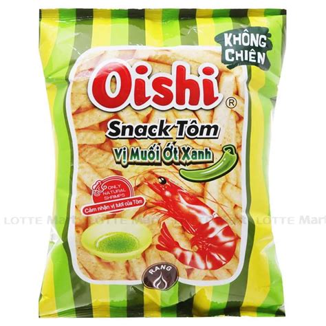 Snack Tôm Oishi Vị Muối Ớt Xanh 35G