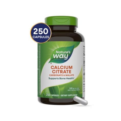 Nature S Way Calcium Citrate Carbonate And Malate Capsules 500 Mg Of