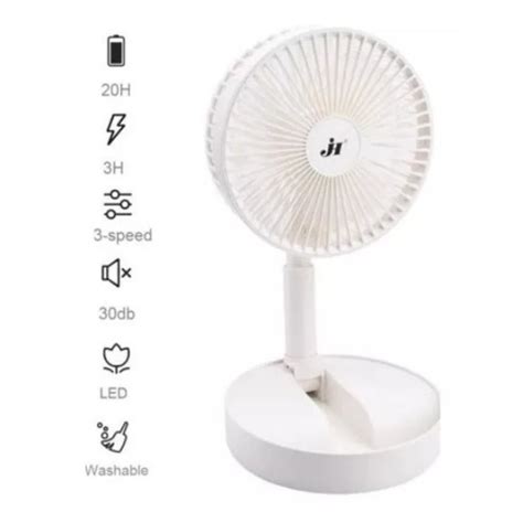 Ripley Ventilador Plegable Usb Ventilador Fan Recargable De Mesa Blanco