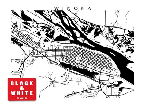 Winona MN Map Print Minnesota Poster - Etsy