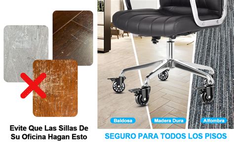 AGPtek Ruedas De Reemplazo Para Silla De Oficina 5 Ruedas Para Muebles