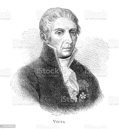 Alessandro Volta Pioneer Of Electricity Portrait Stock Illustration ...