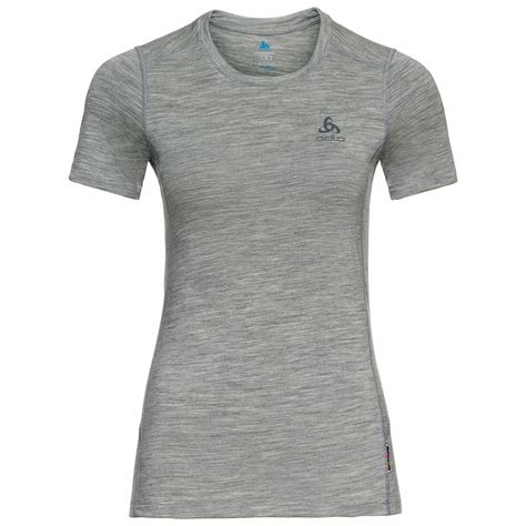 Odlo Natural 100 Merino Warm Base Layer T Shirt Women Grey Melange