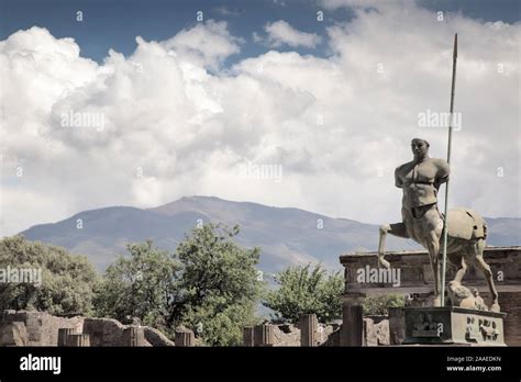 Statue Of Centaurmythical Creature Of Half Man Half Horse In The