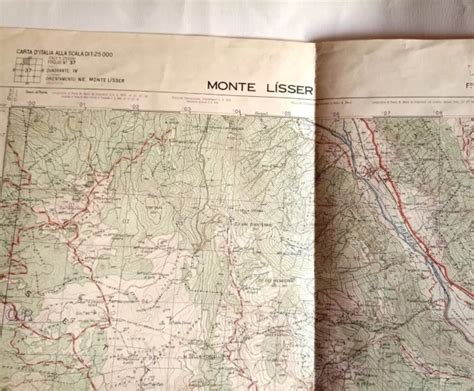 MONTE LISSER MAPPA IGM 1 25000 Foglio 37 Carta D Italia EUR 25 00