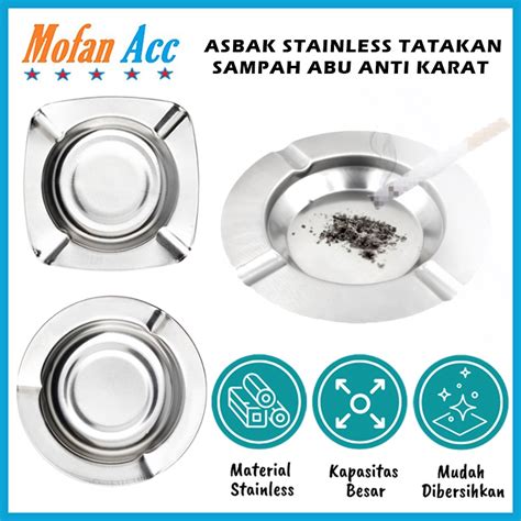 Jual Asbak Rokok Stainless Steel Anti Karat Cm Tempat Abu Ampas