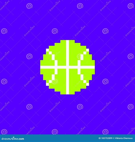 Tennis Ball Pixel Art Icon Pixel Illustration Stock Illustration