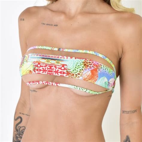 Bahama Tease Bandeau Micro Bikini With Sheer Accents Oh Lola