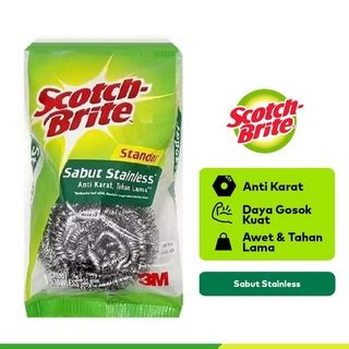 Jual Sabut Stainless Cuci Piring Scotch Brite Standar 15gr Shopee