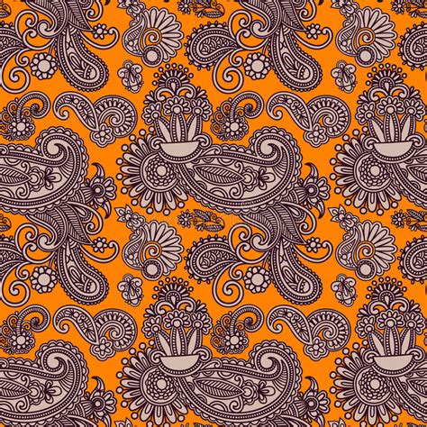 Ornate Seamless Flower Paisley Design Background Stock Vector