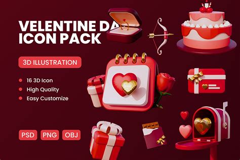 Valentines Day 3d Icon Pack On Behance Behance